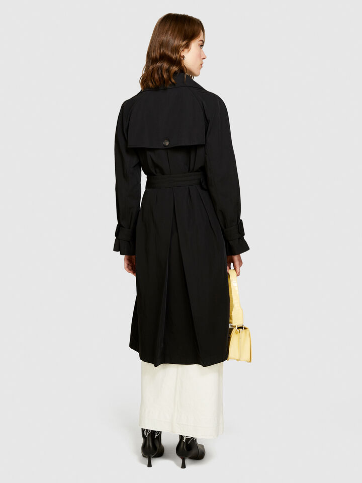Glossy trench coat - women's trench coats & rain coats - Black | Sisley image number 3